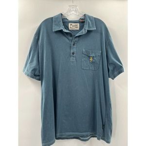 Howler Brothers Men’s Short Sleeve Cotton Blend Polo Pockets Logo Teal Size XXL